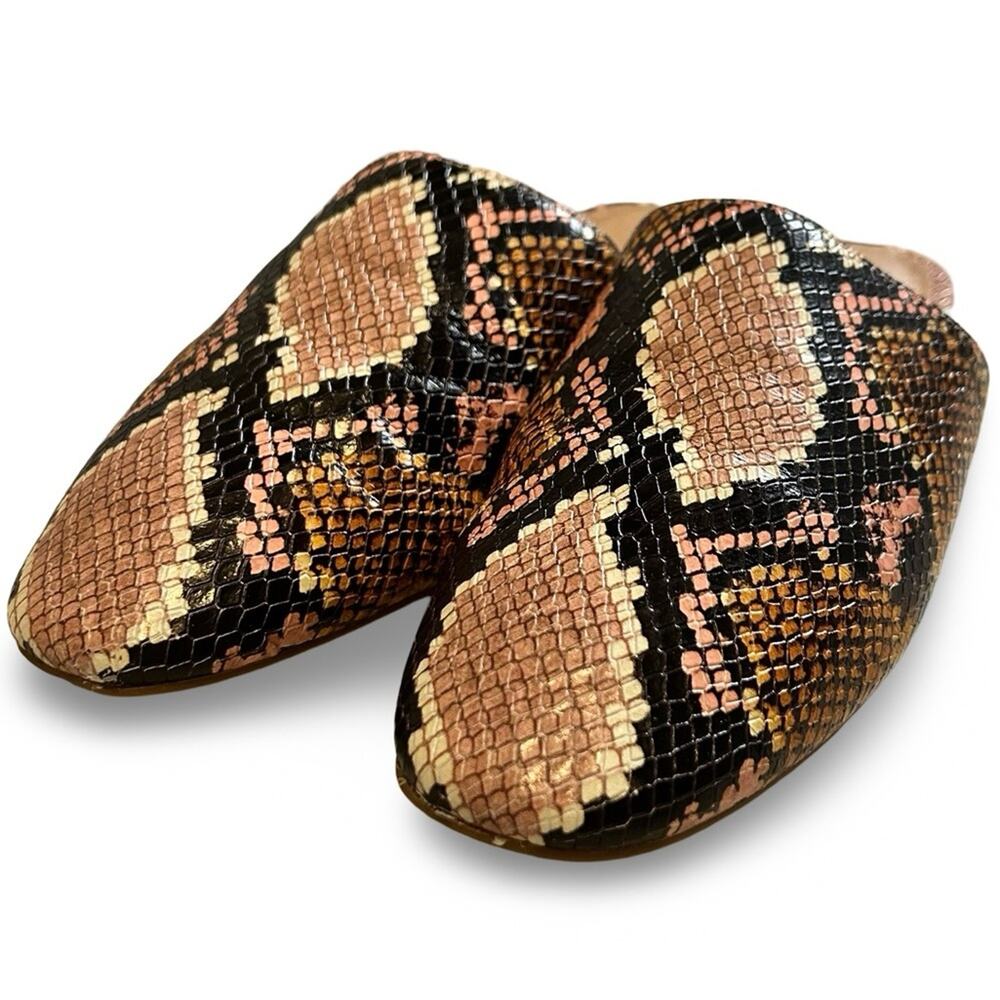 Madewell Remi‎ Mule Women's Size 7 Snakeskin Embossed Leather Minimalist Casual